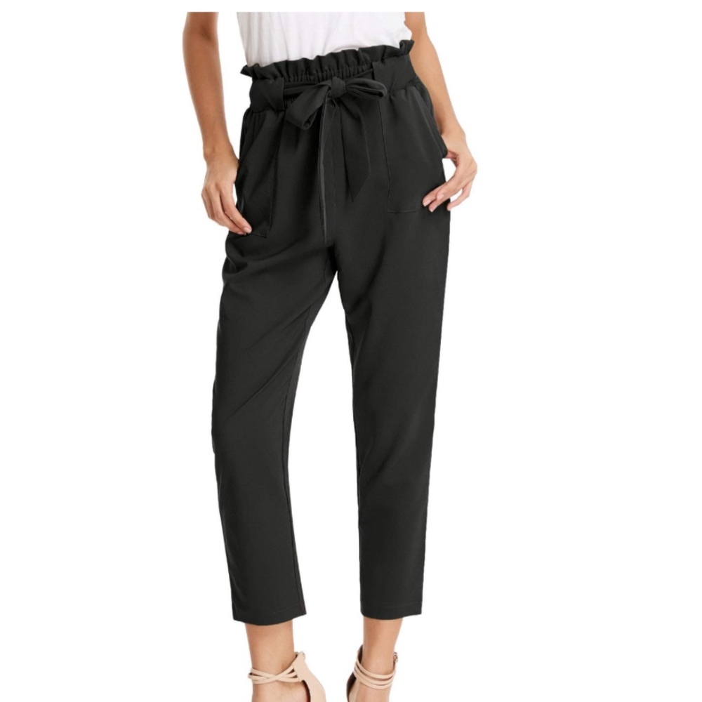 NWT GRACE KARIN Cropped Paper Bag Waist Pants